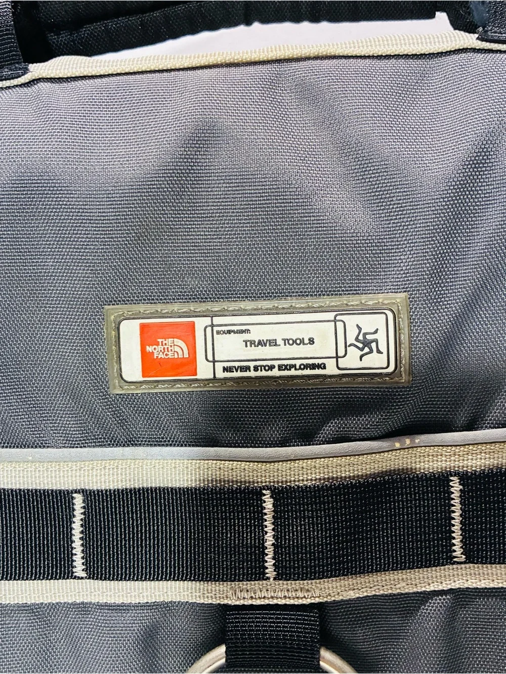 Y2K VTG The North Face Travel Tools Messenger Bag Black Gray Canvas